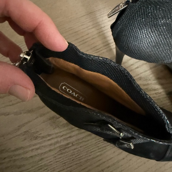 Coach Black Leather High Heel Ankle Boots SZ 8B - Picture 7 of 7